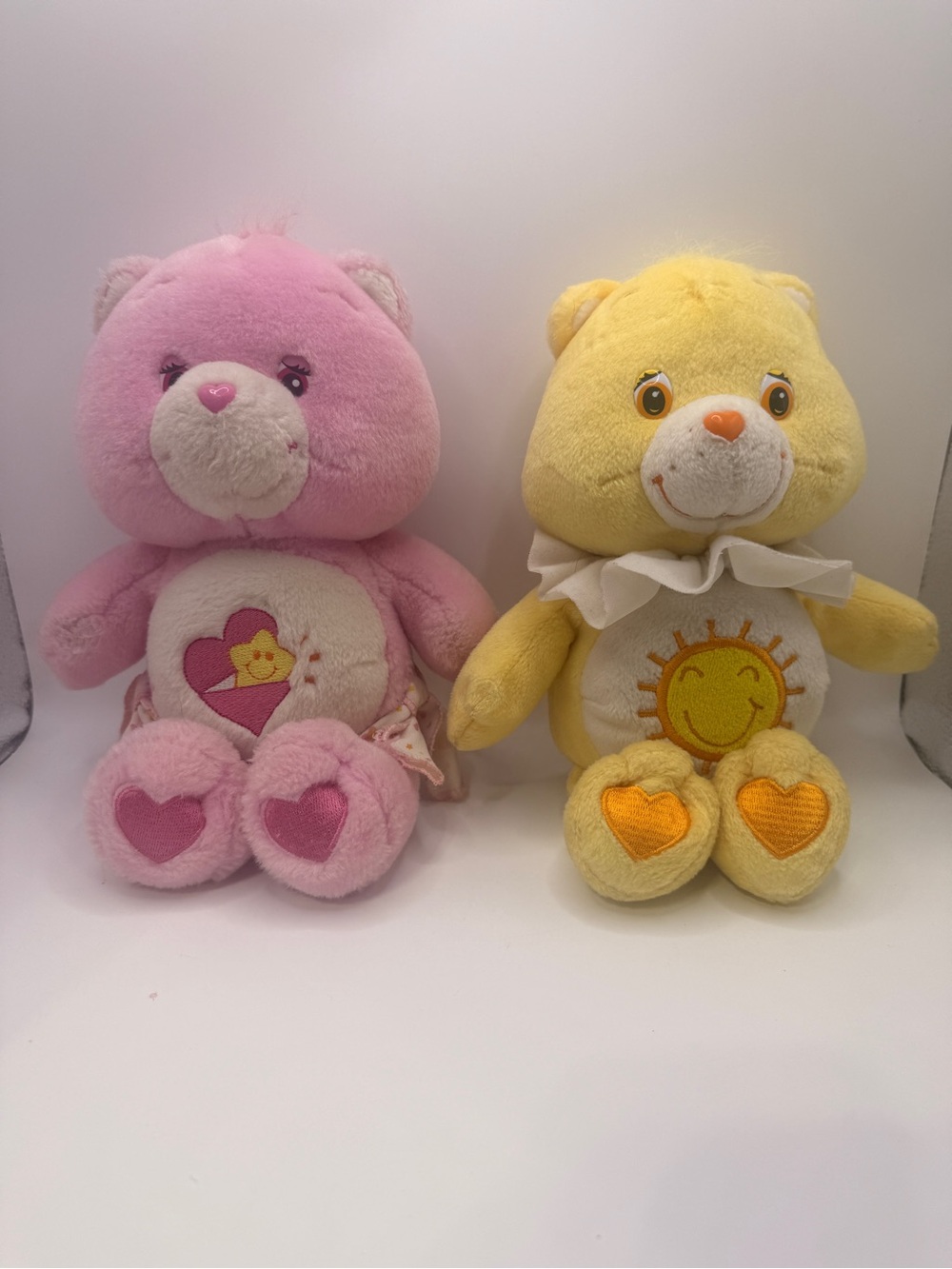 Care Bears vintage Plush Lot of 2 pink & yellow